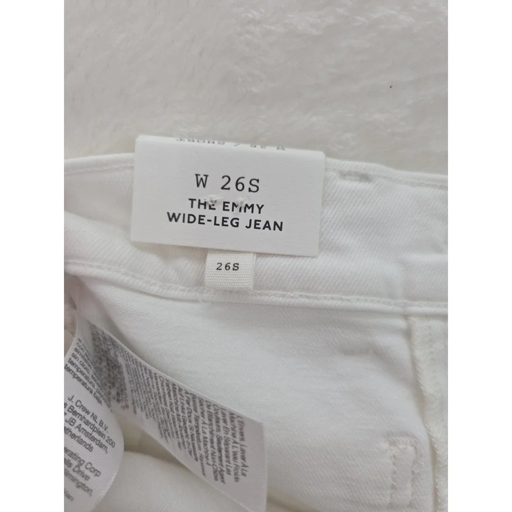 NWT Madewell The Emmy Wide Leg Jeans Women's 26S White High Rise Wide Leg Denim